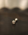 Round cz 925 silver stud piercing (1pc)