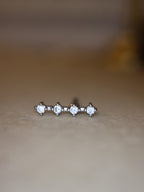 Cz line surgical steel stud piercing earring (1pc)