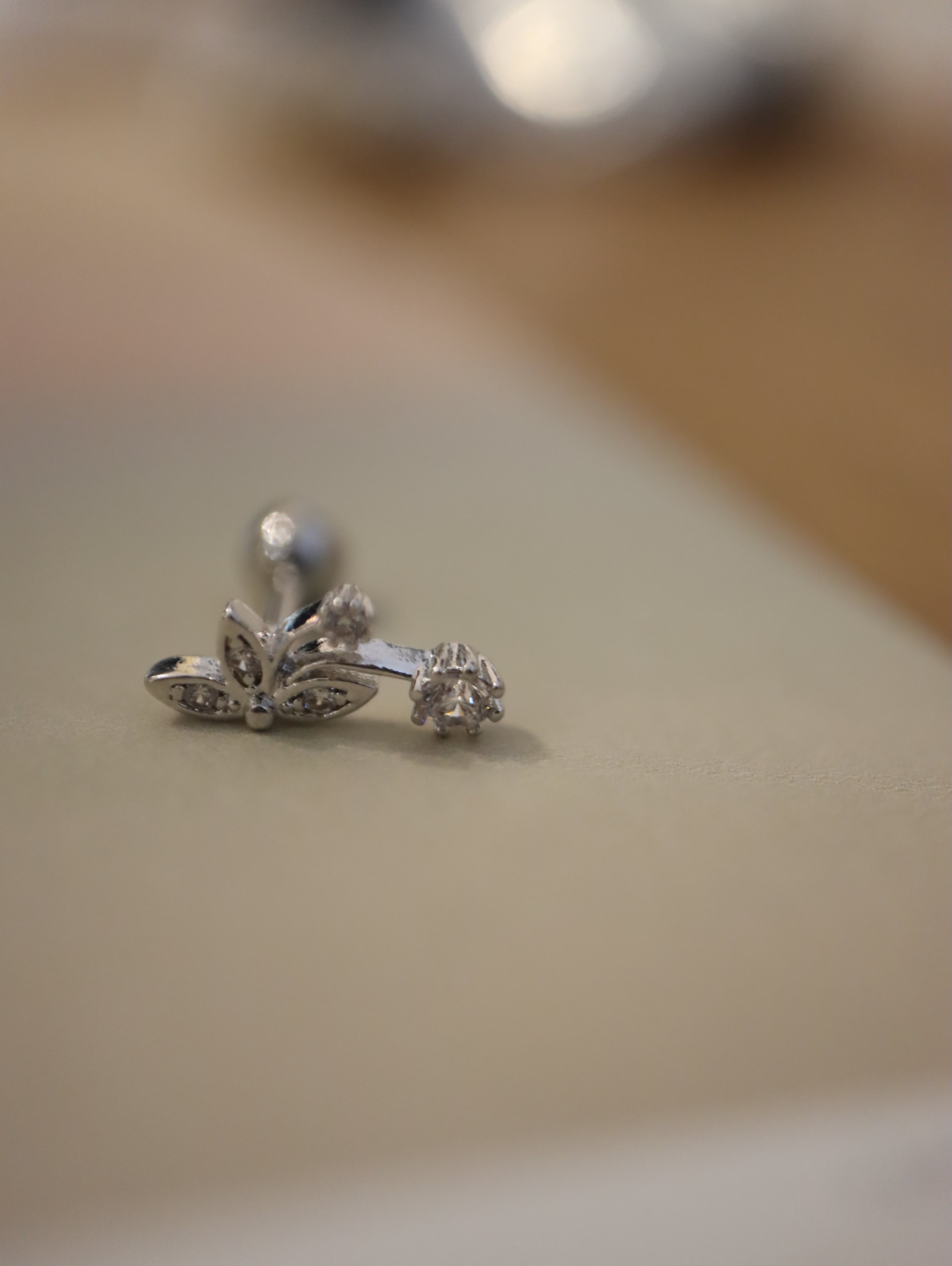 Climber Stud cz piercing earring (1pc)