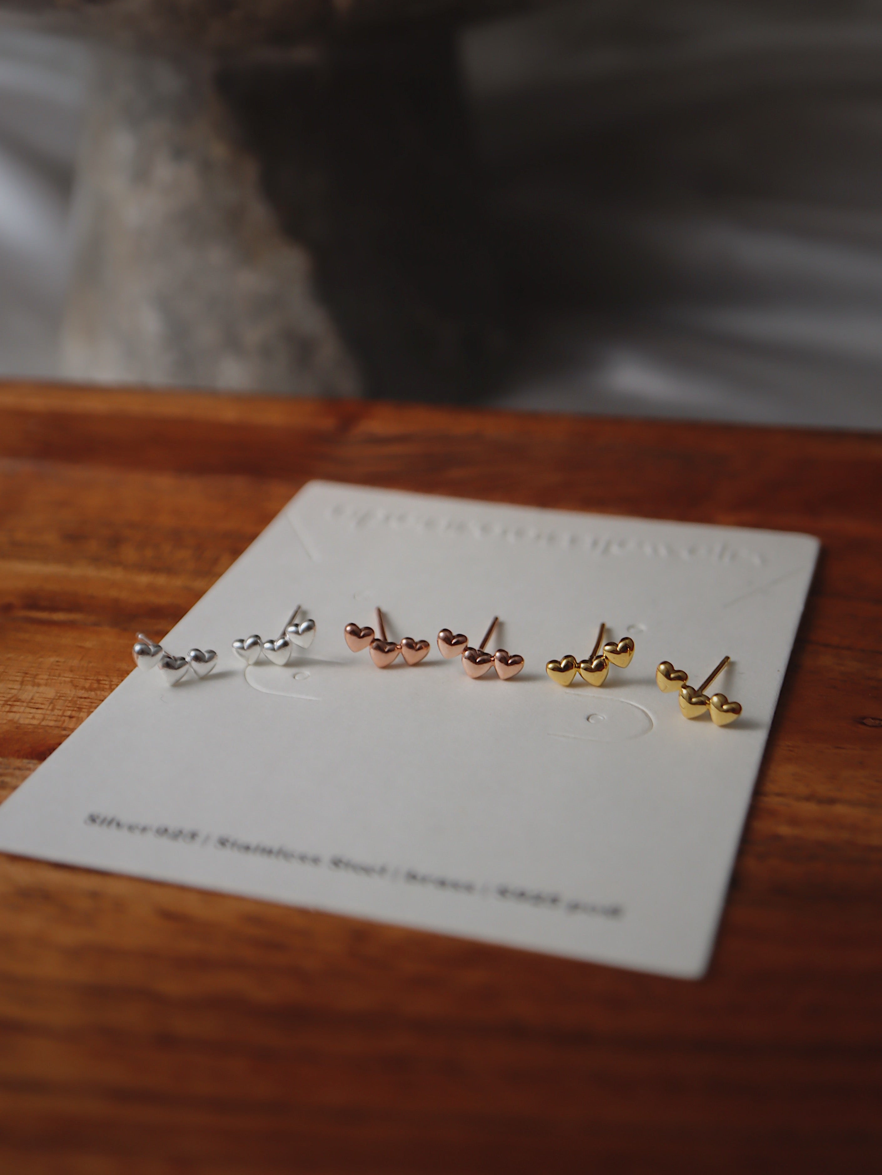 Triple heart s925 earrings