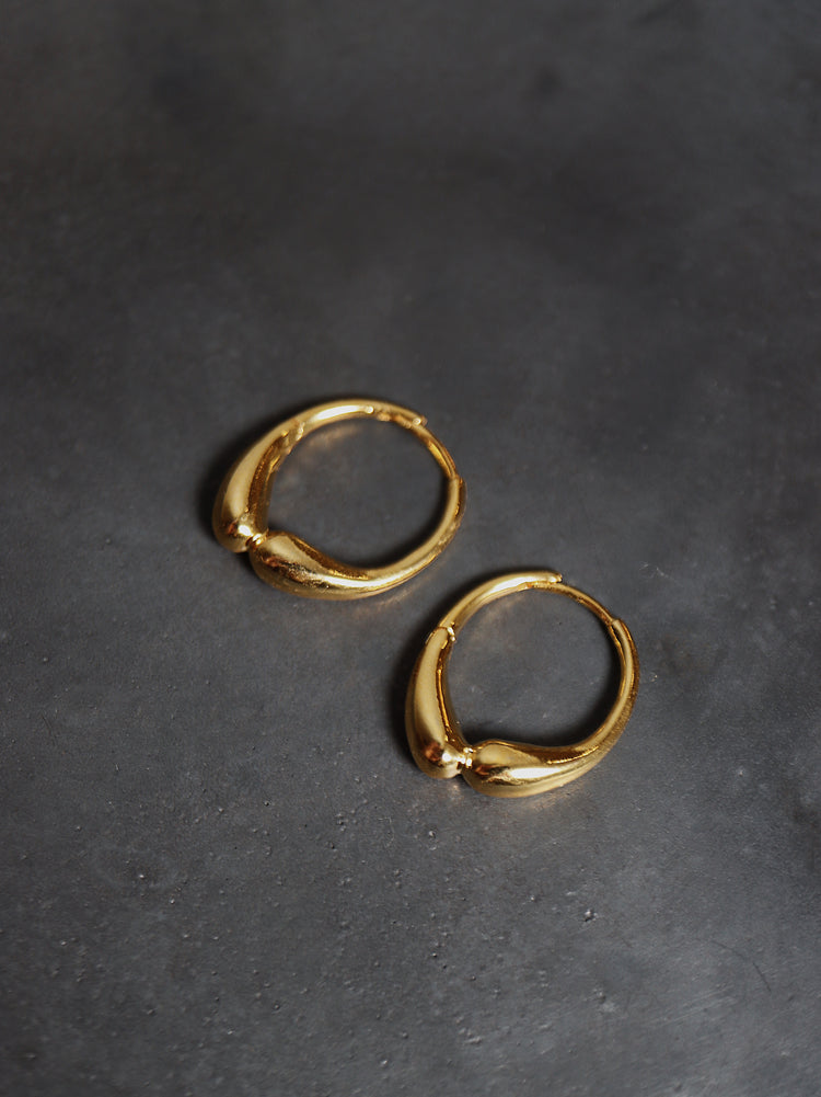 Hinged hoop base metal earrings