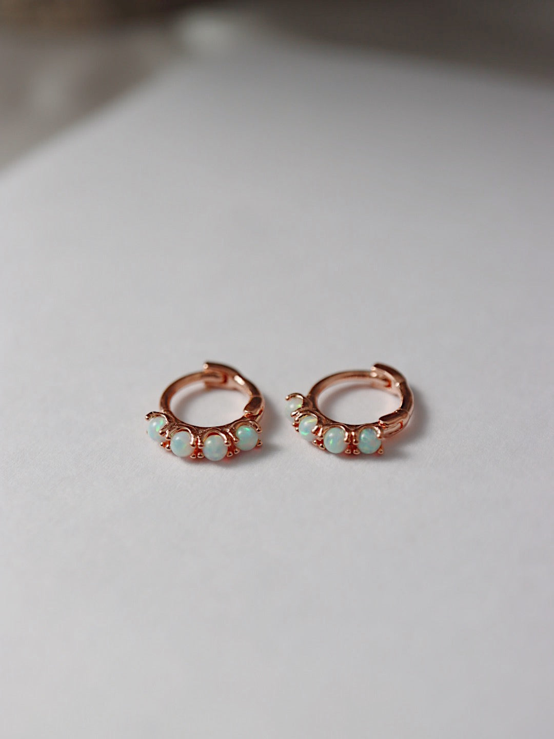 4opal mini Silver 925 huggie hoop earrings