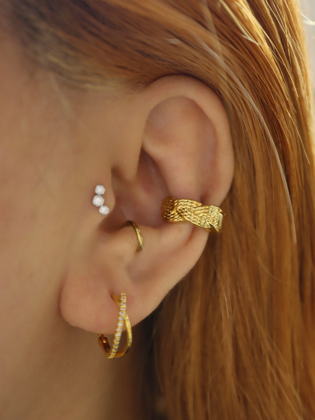 Braid clip-on earcuff