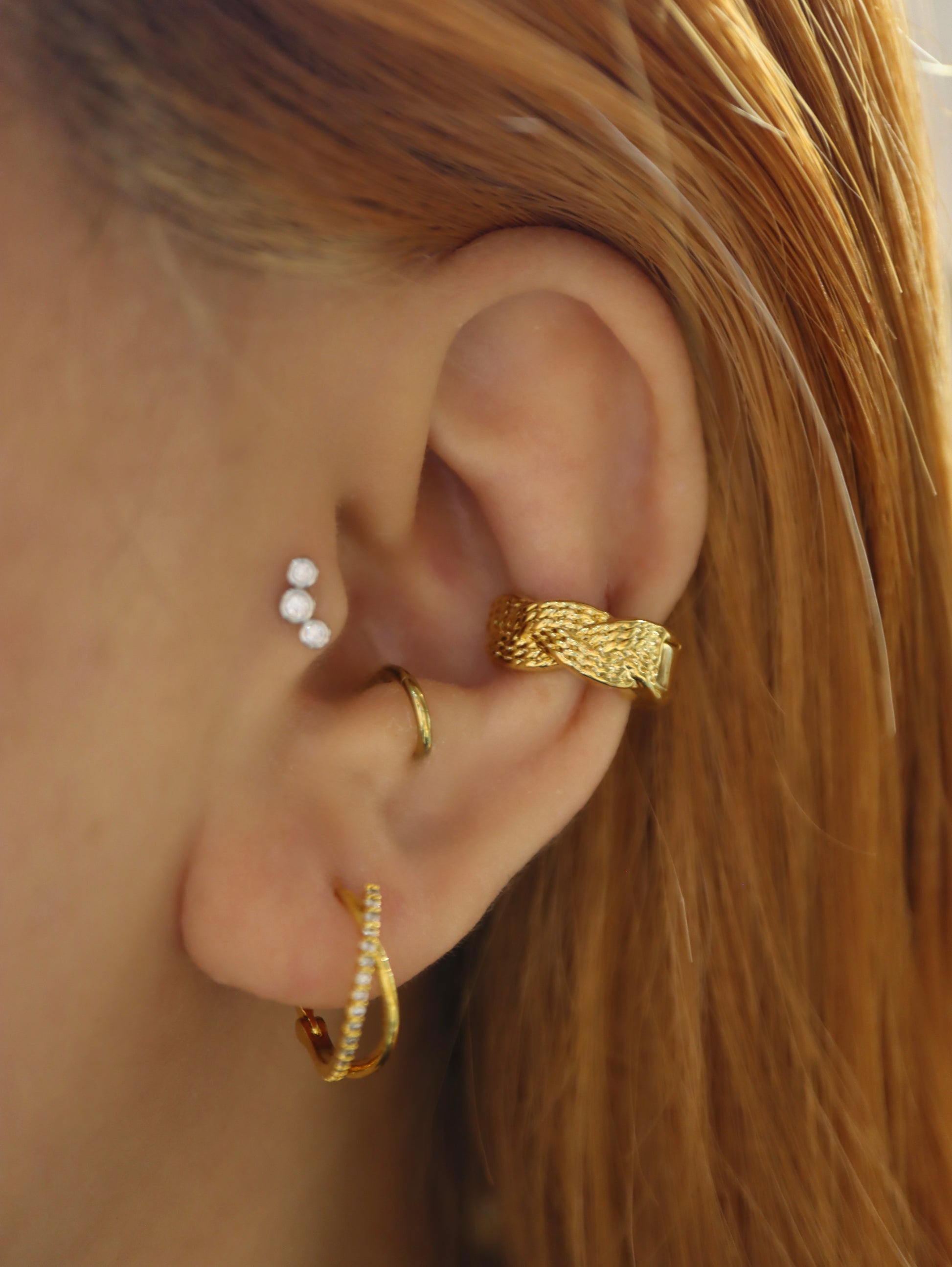 Braid clip-on earcuff