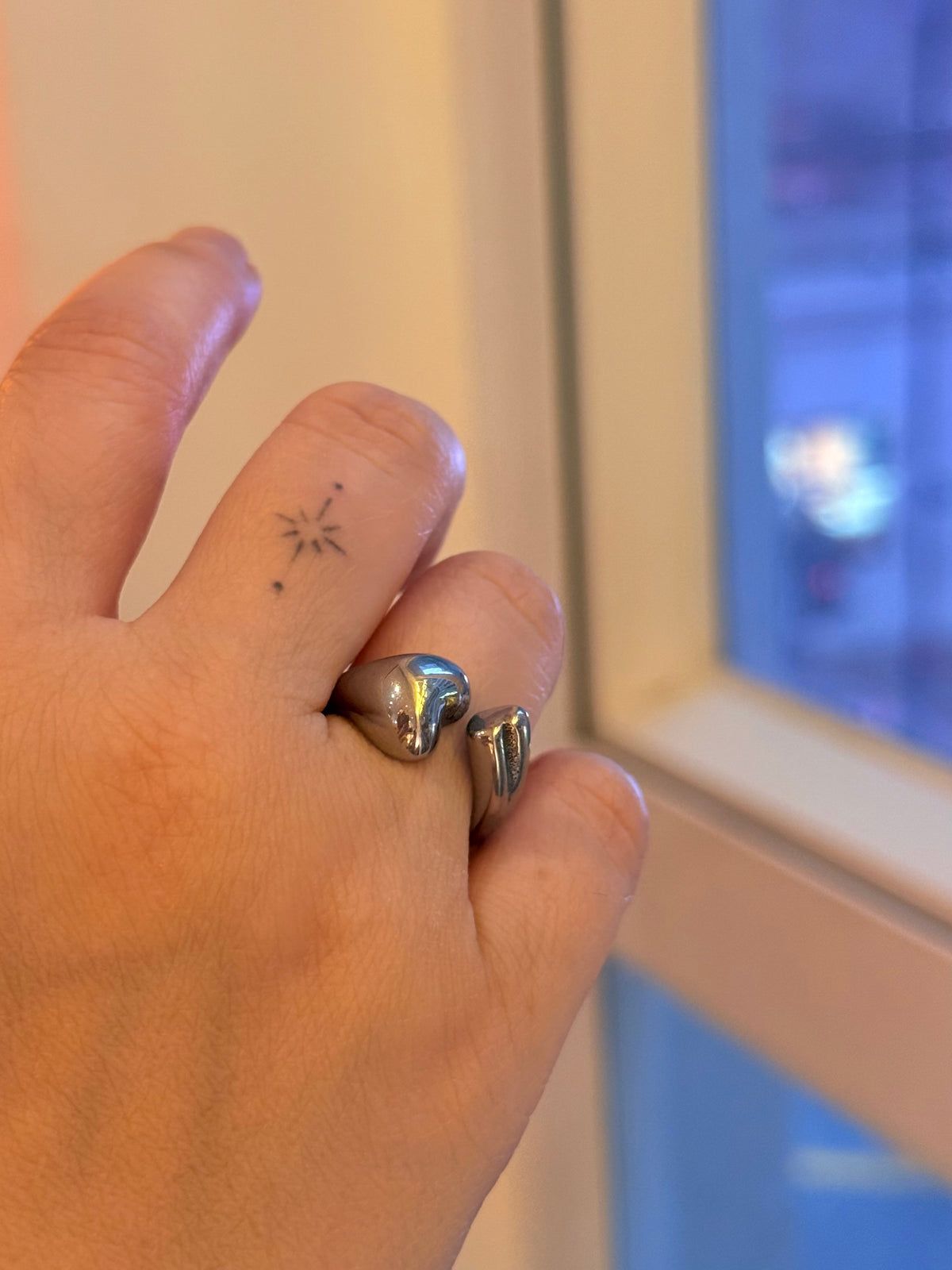 Heart front wrap stainless steel ring