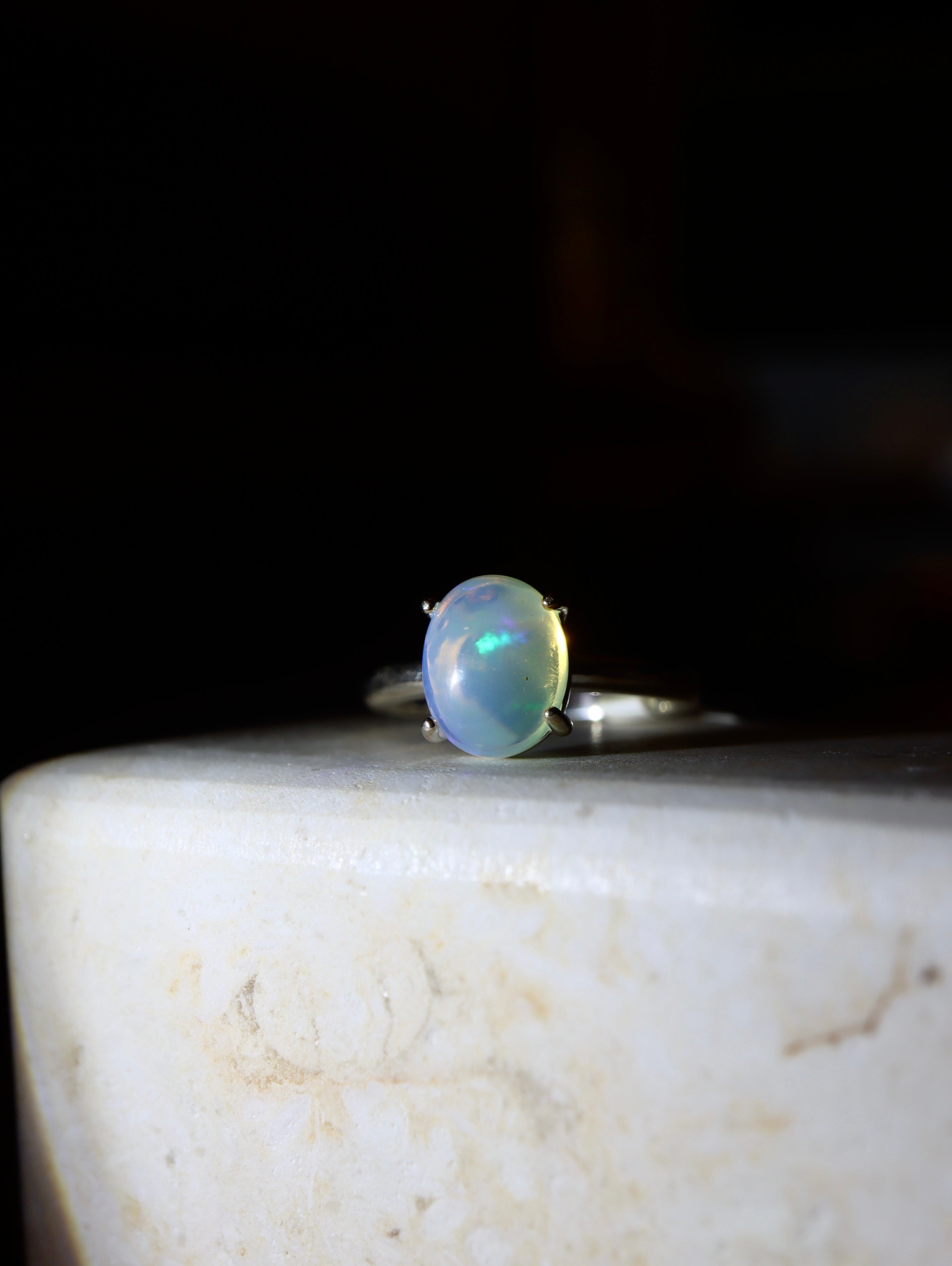 Celestial Halo Ethiopian Opal Ring Silver 925