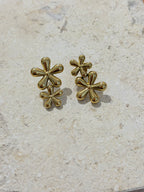 Bloom Double Flower Stud Stainless Steel Earrings