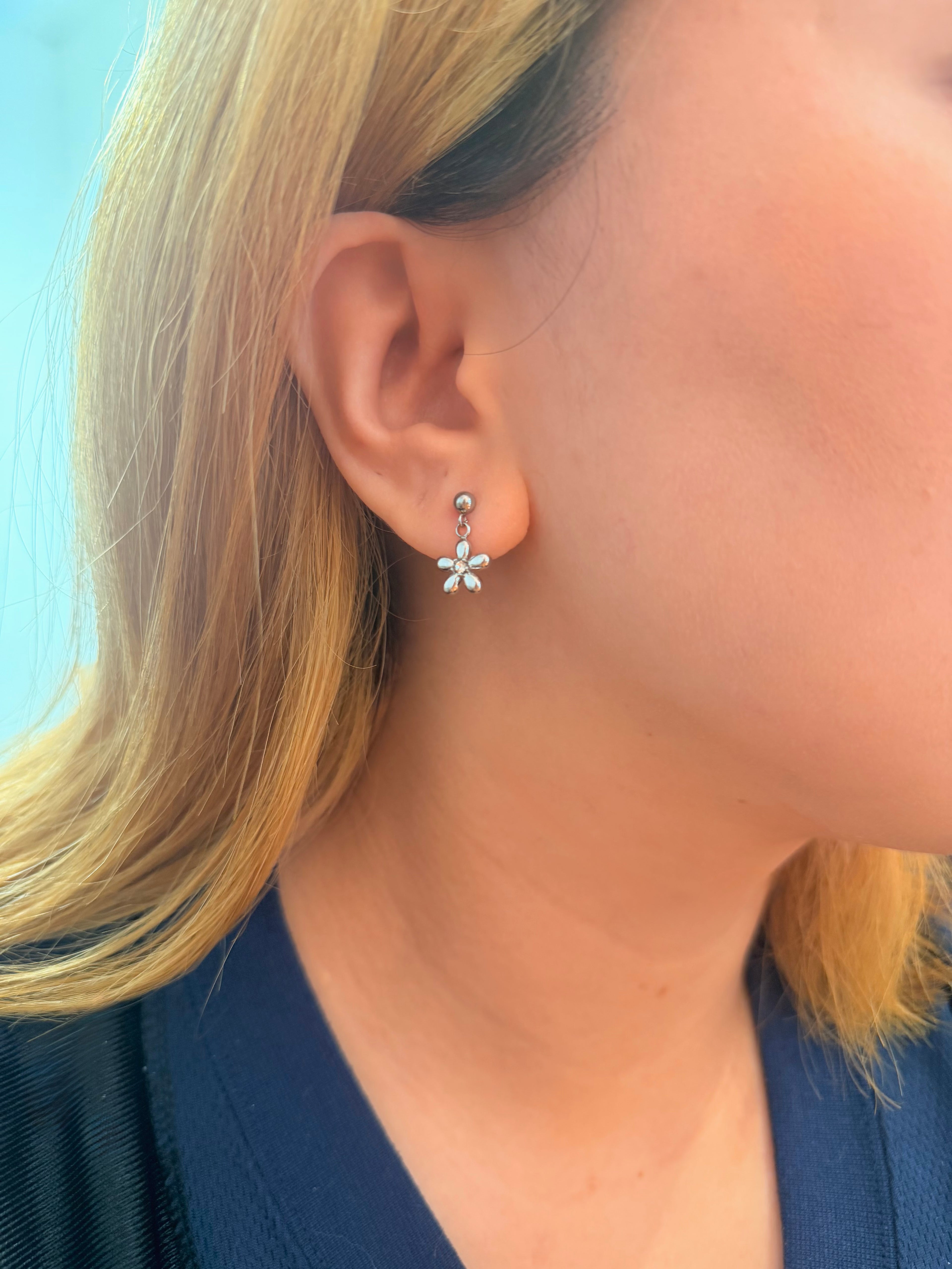 Petal drift stud surgical steel earrings