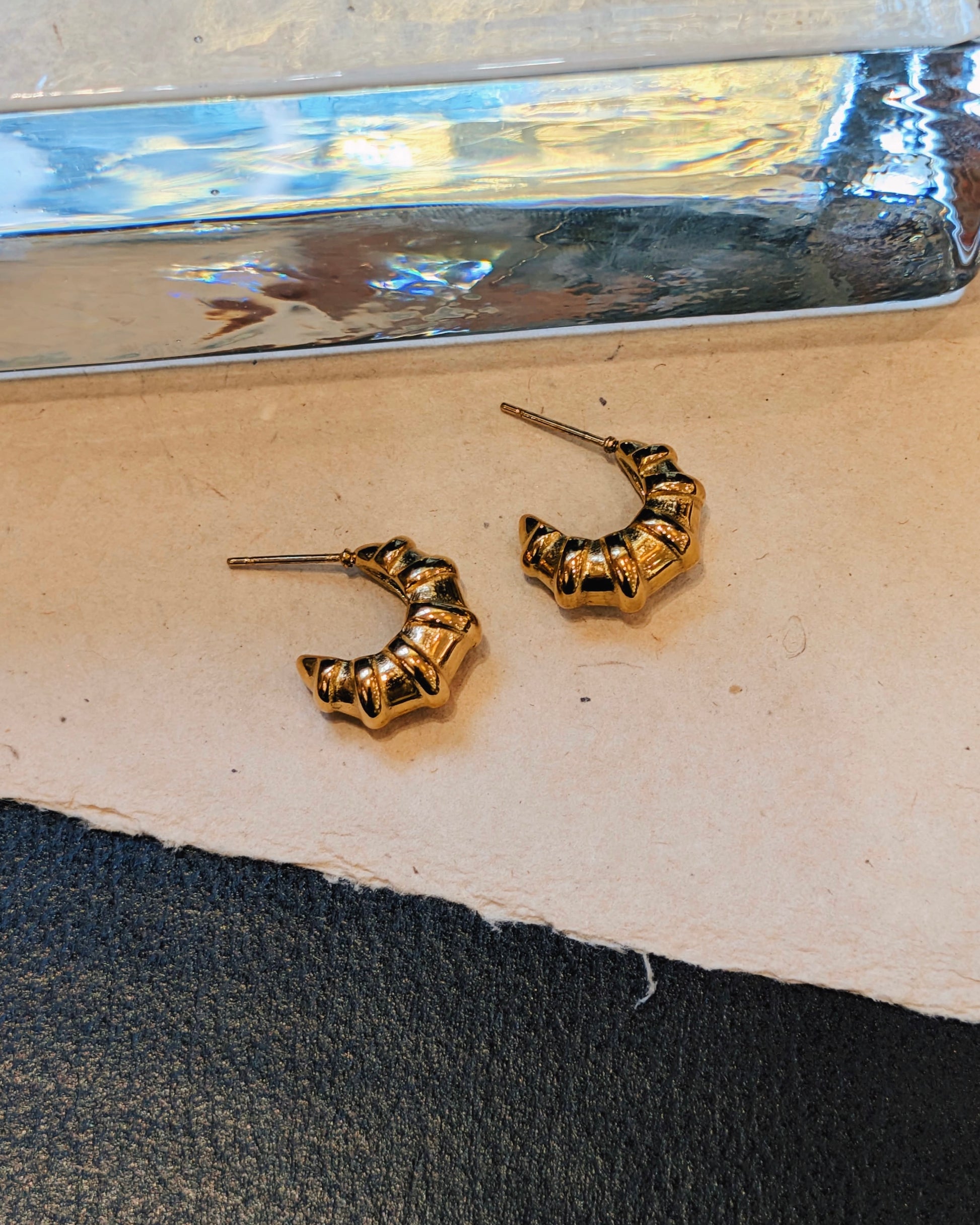 Segmented Crescent Hoop Earrings