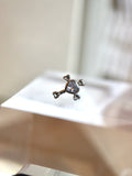 Cross heart cz surgical steel stud earring piercing (1pc)