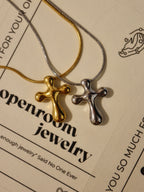 Mercury cross stainless steel necklace