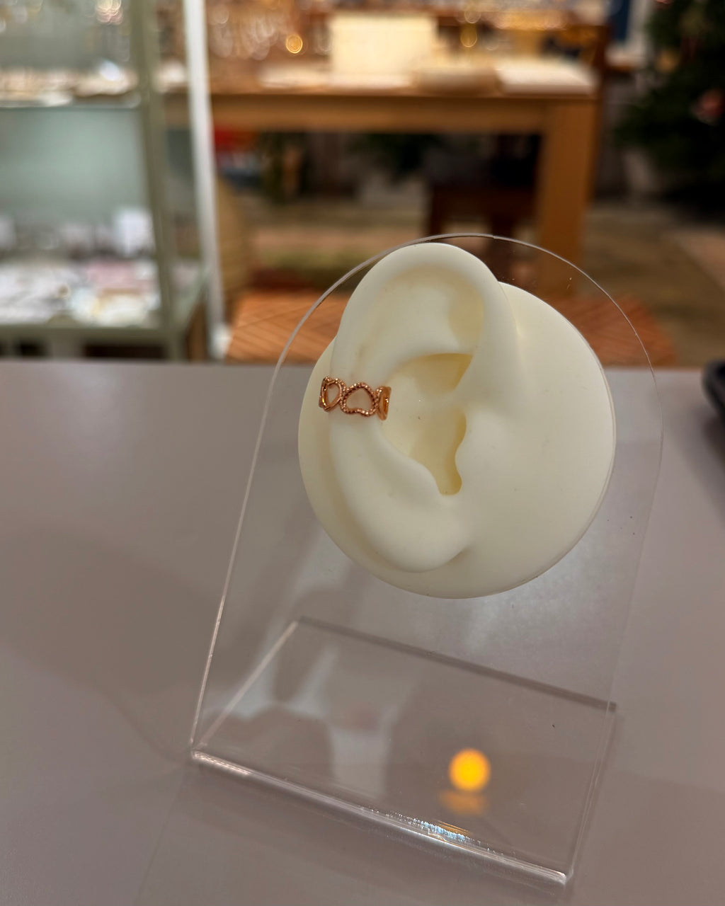 Heart rosegold 925 silver Earcuff