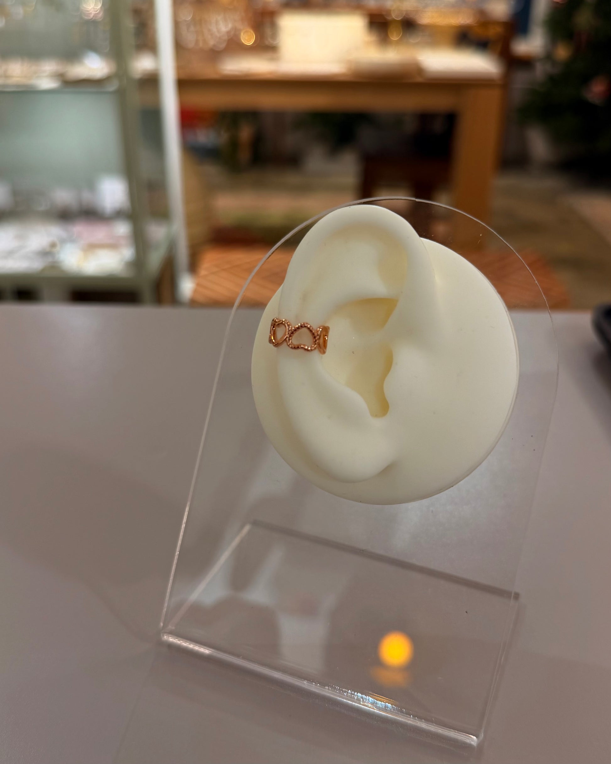 Heart rosegold 925 silver Earcuff