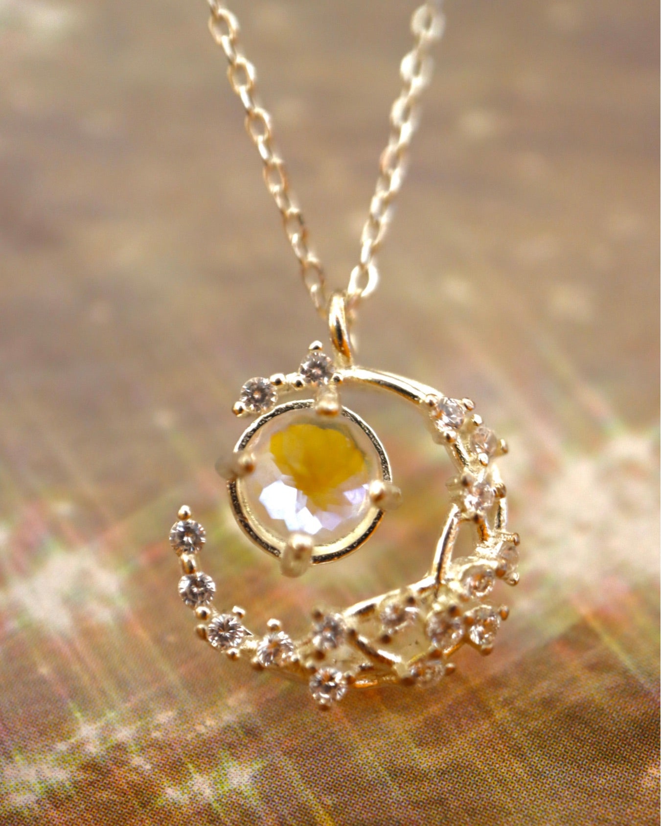 Lucent Crescent 925 Silver Necklace