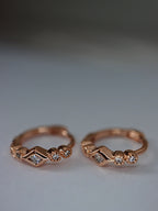 Silver925 cz huggie hoop earrings