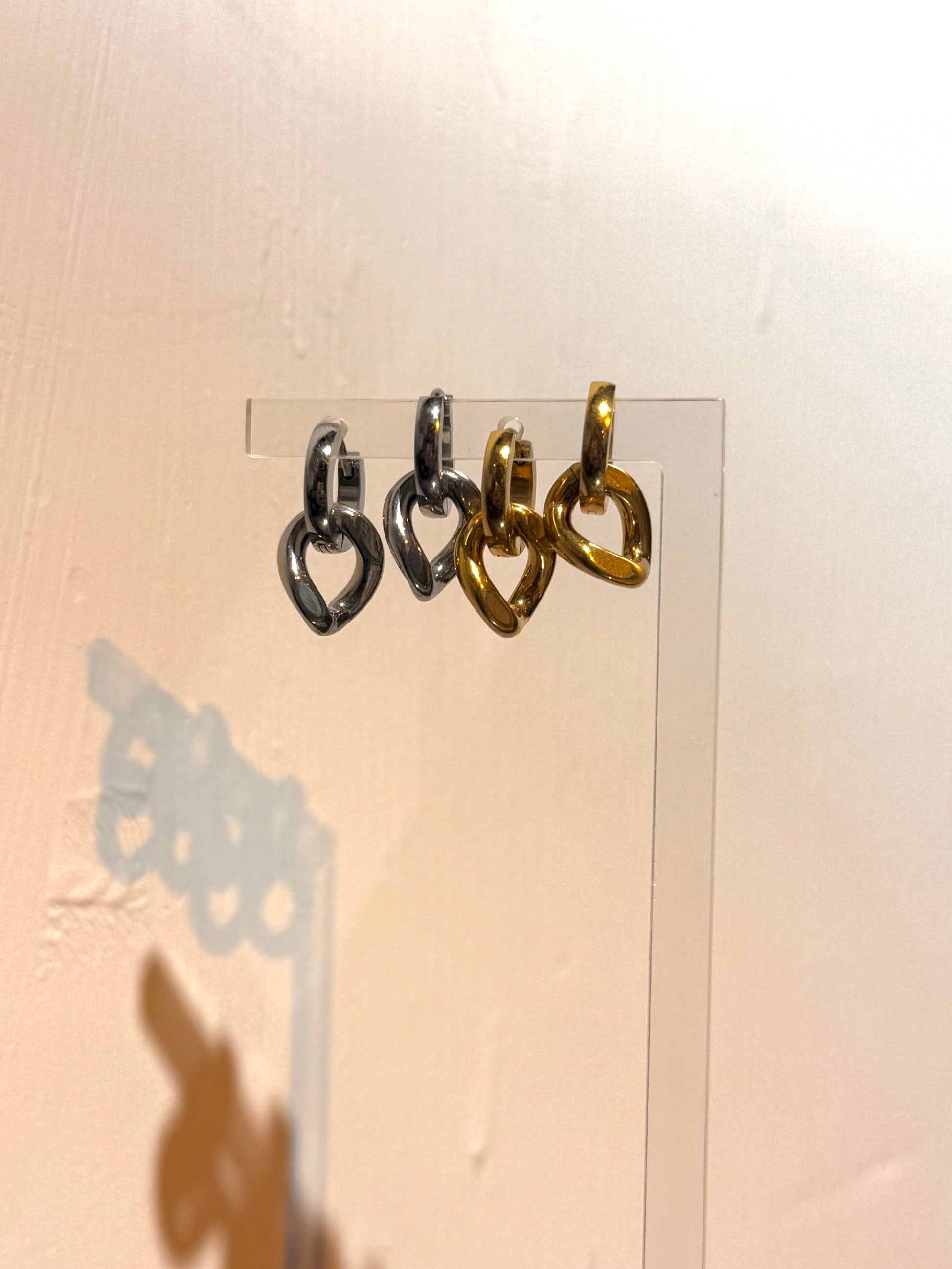 Interlock stainless steel earrings