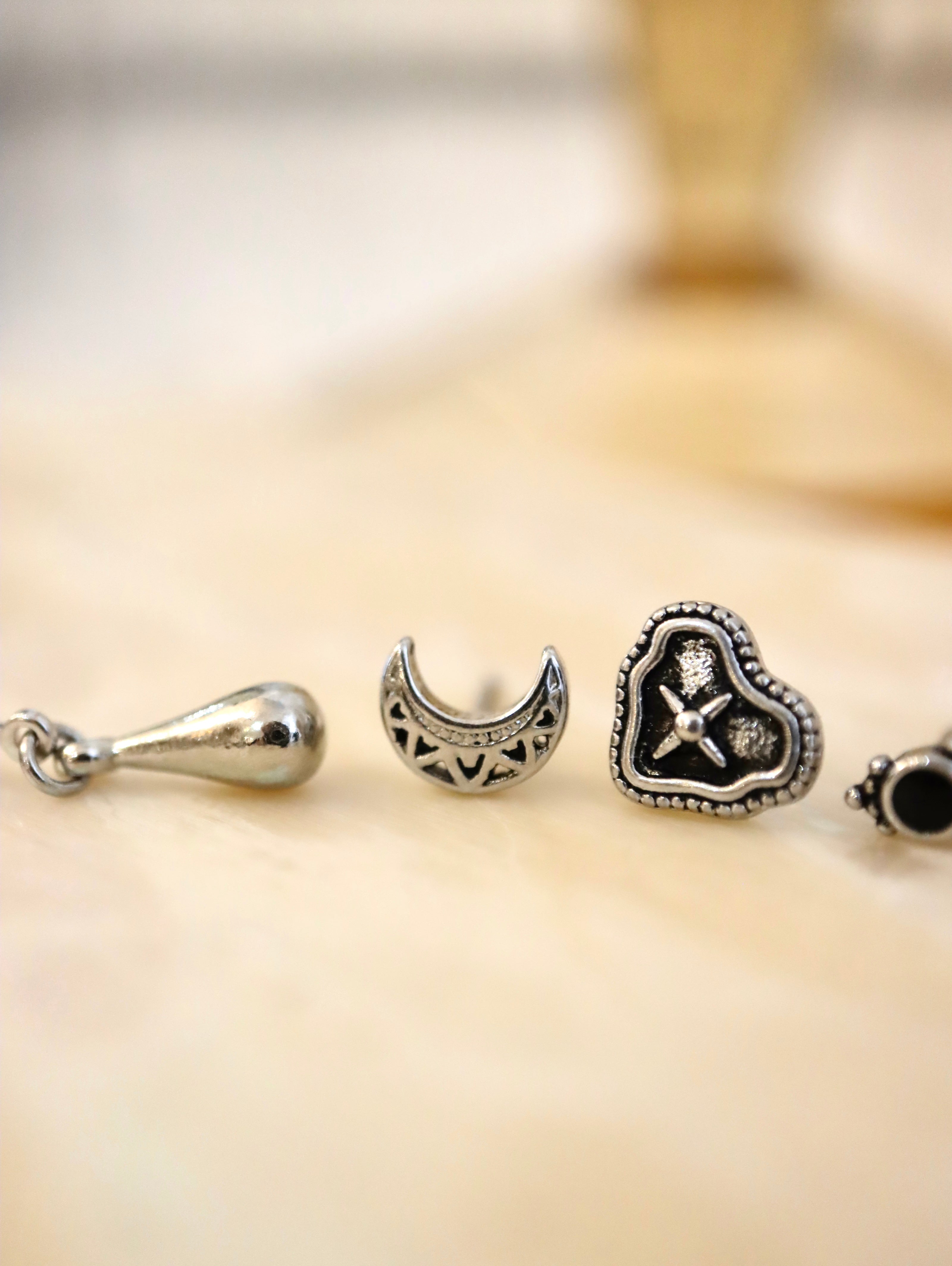 Heart stud surgical steel piercing (1pc)