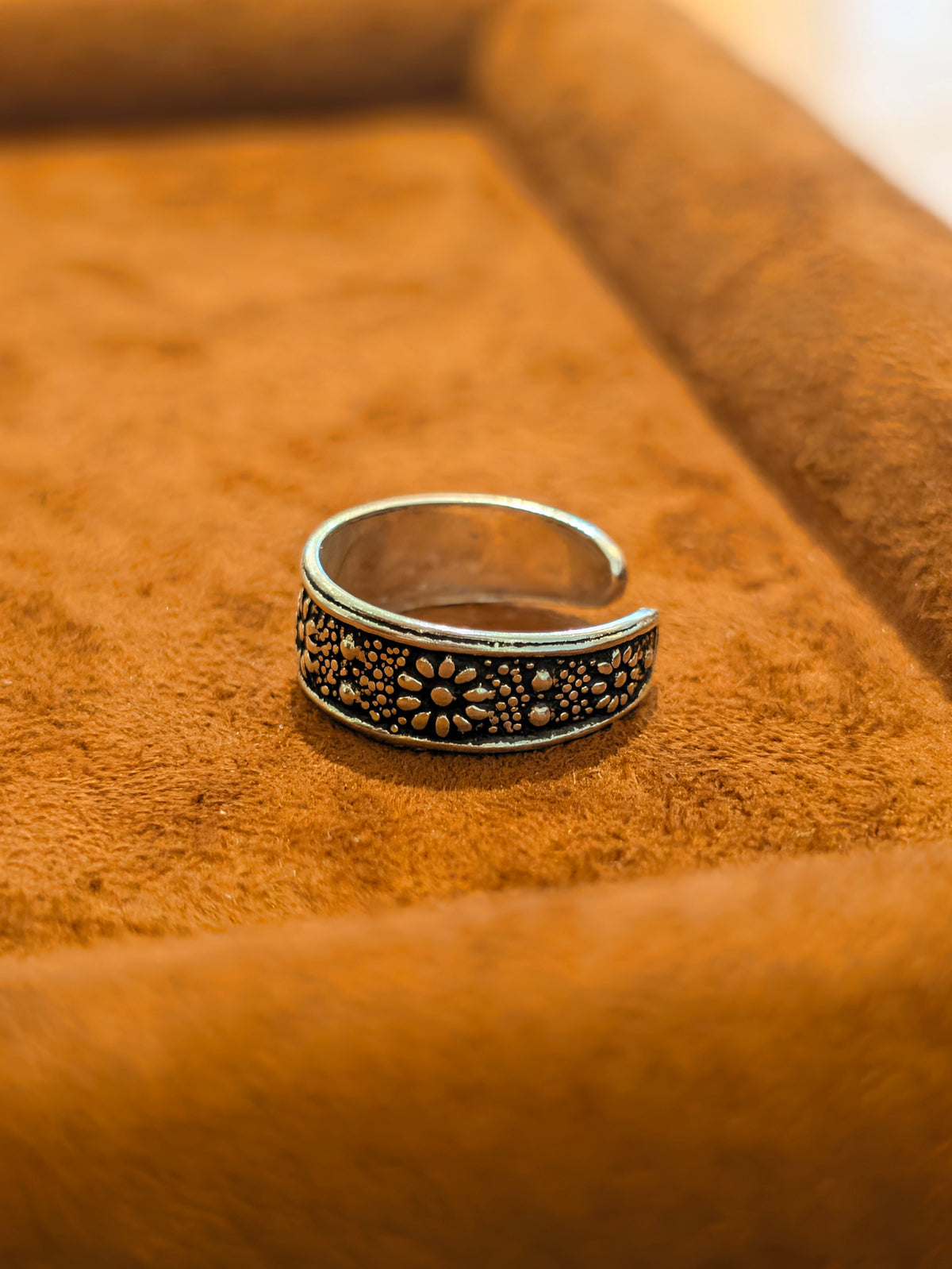 Wildflower Band 925 Silver Pinky Ring