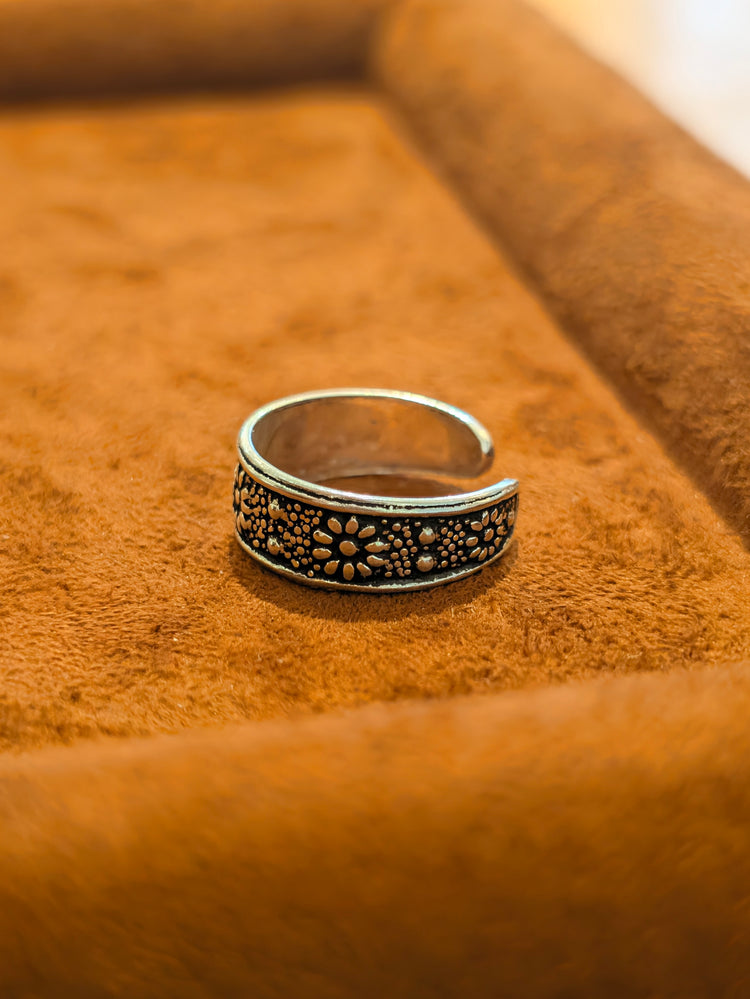 Wildflower Band 925 Silver Pinky Ring