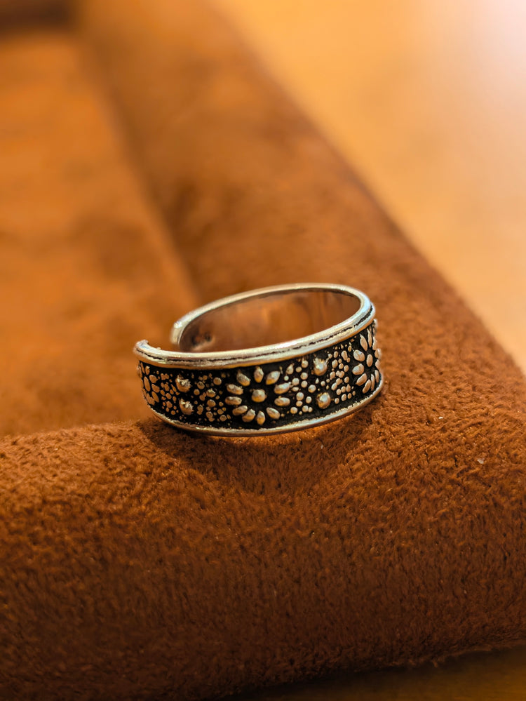 Wildflower Band 925 Silver Pinky Ring