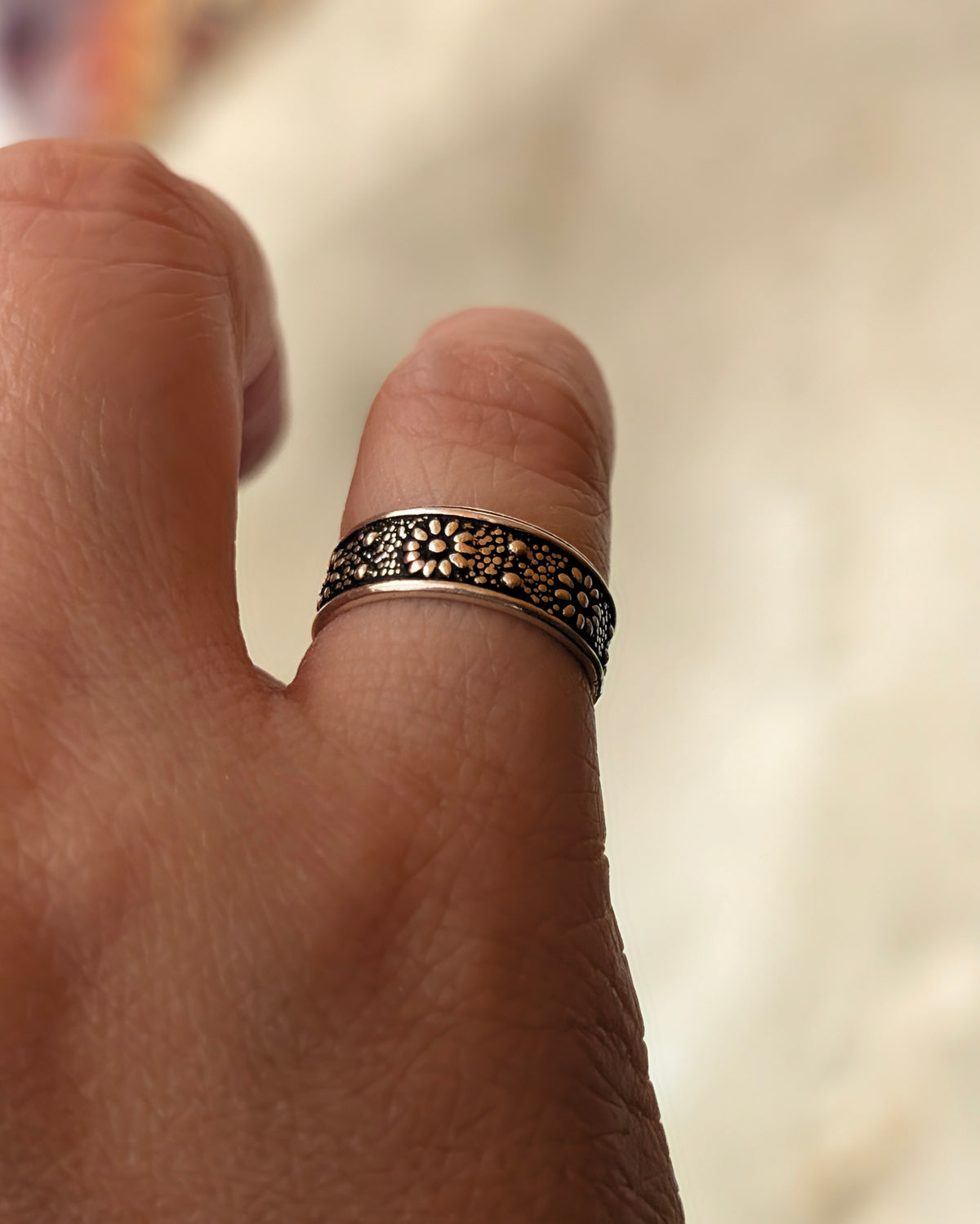 Wildflower Band 925 Silver Pinky Ring