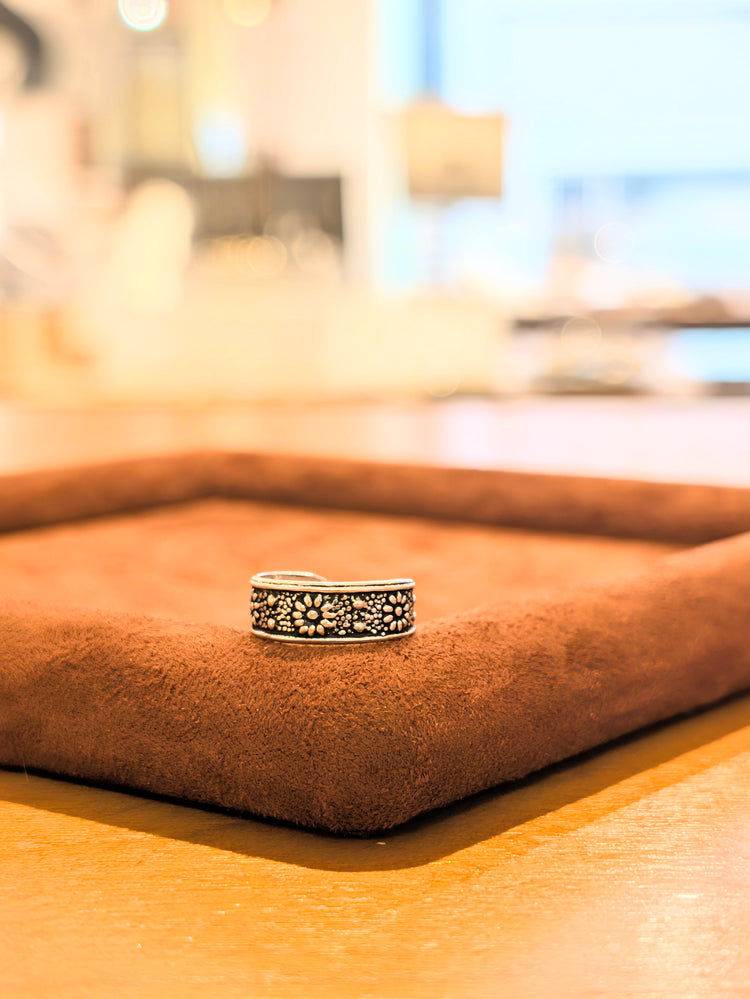 Wildflower Band 925 Silver Pinky Ring