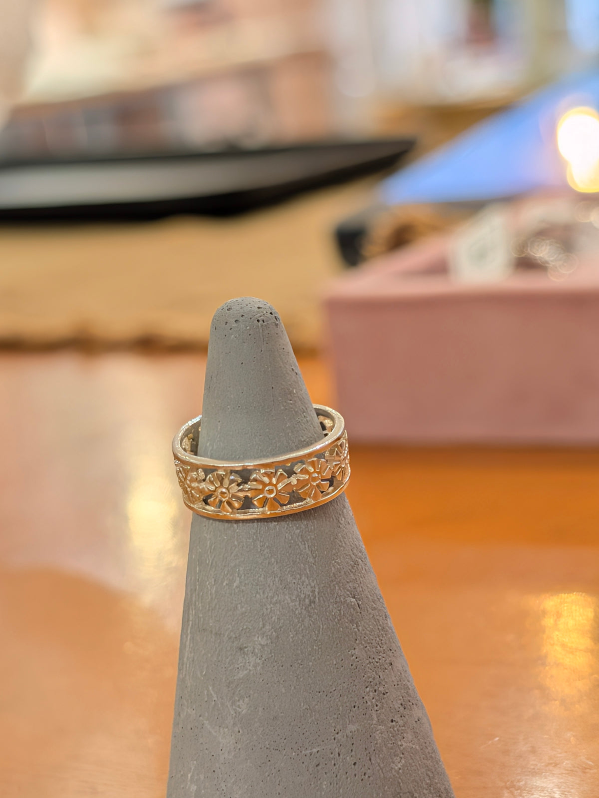 Filigree Floral Cutout 925 silver pinky ring