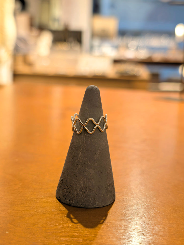 Fluid Wave 925 silver Band Pinky Ring
