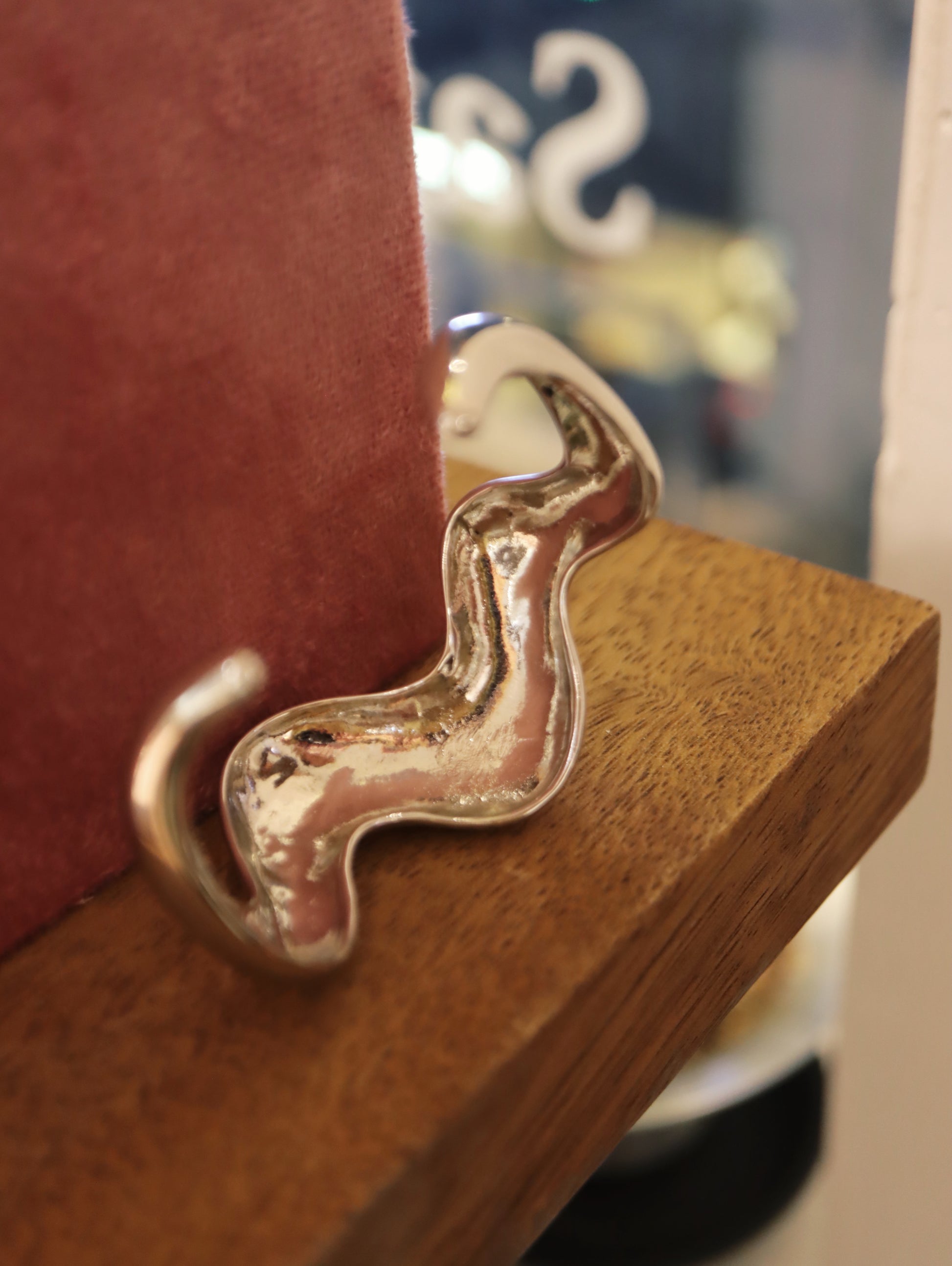 Wavy statement stainless steel bangle