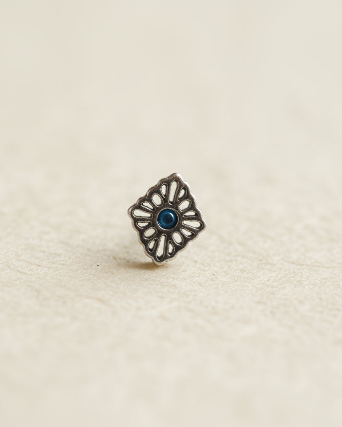 Rhombus shape stud surgical steel piercing earring