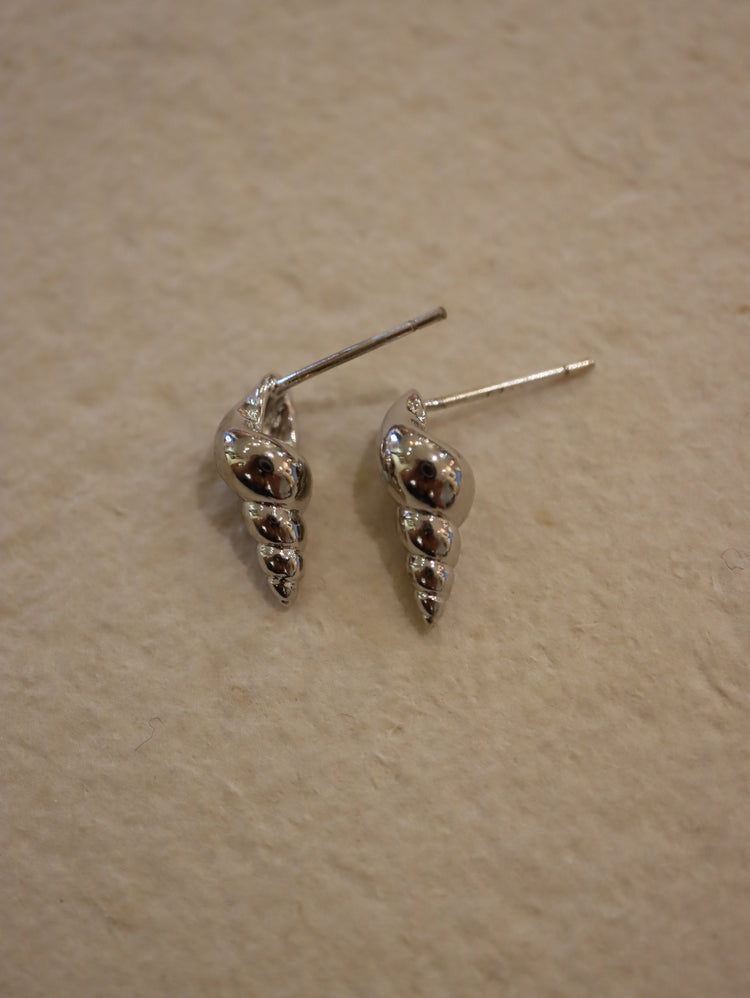 Conch Stud Brass Earrings