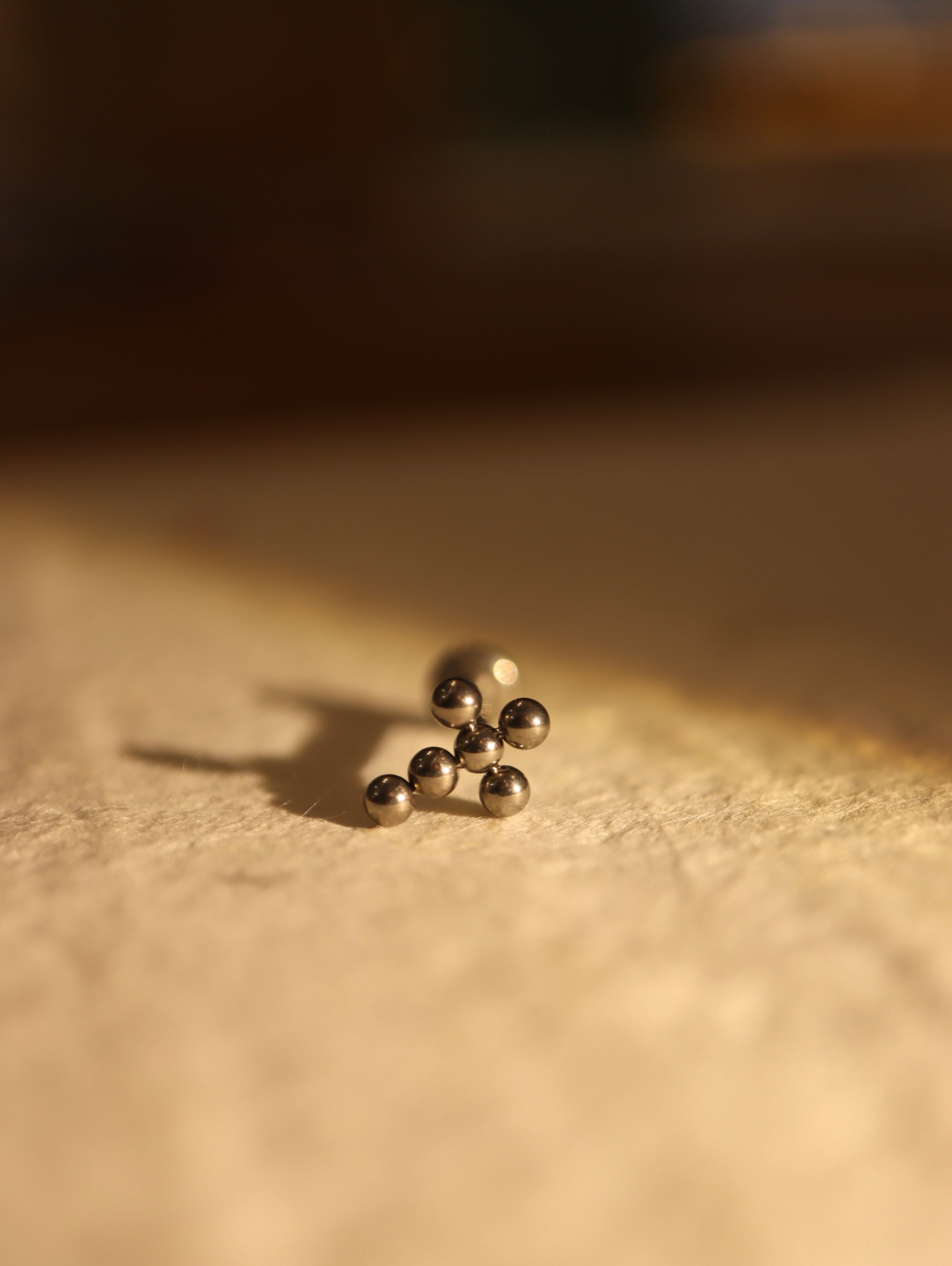 G23 titanium Stud Cross bead earring