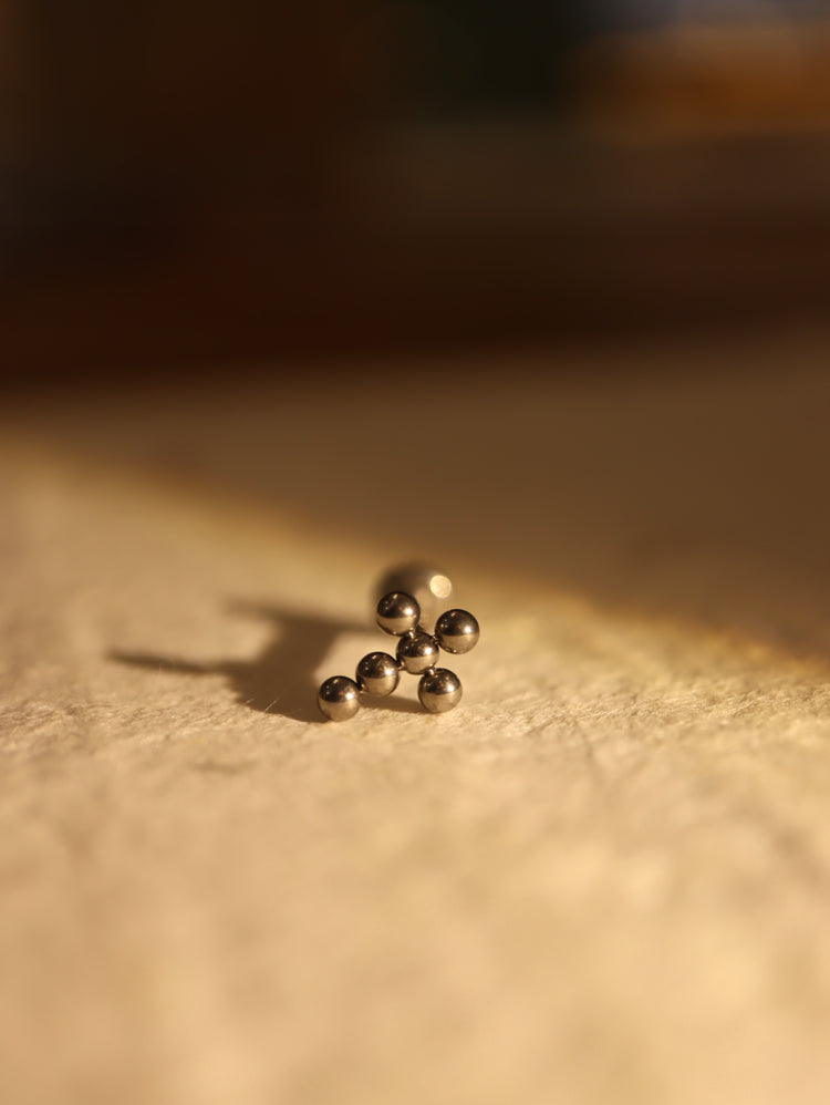 G23 titanium Stud Cross bead earring