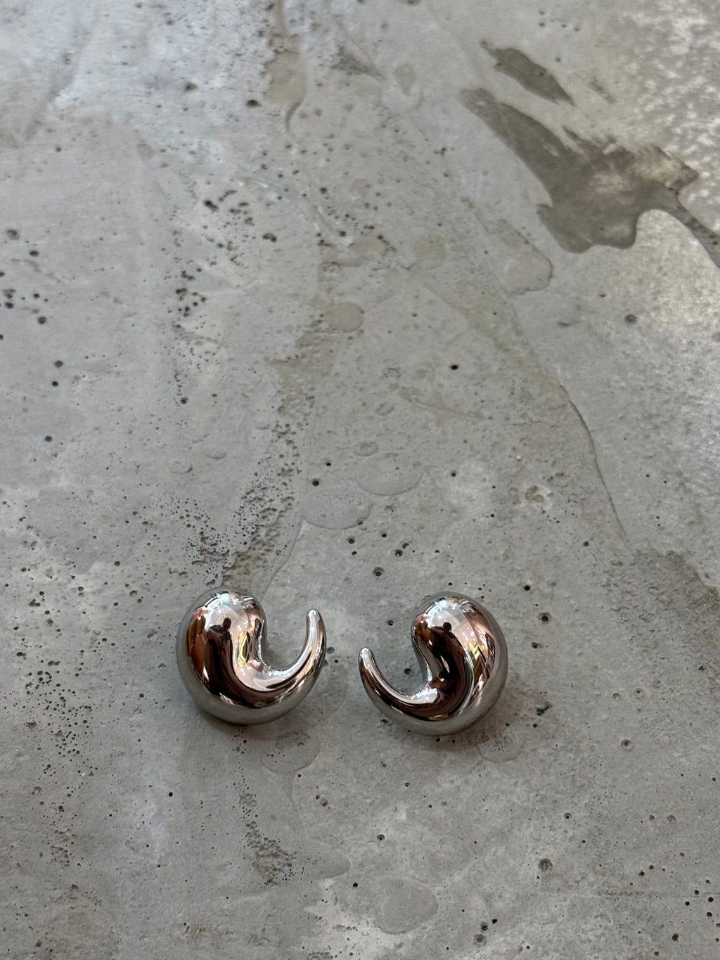 Swirl stainless steel earrings