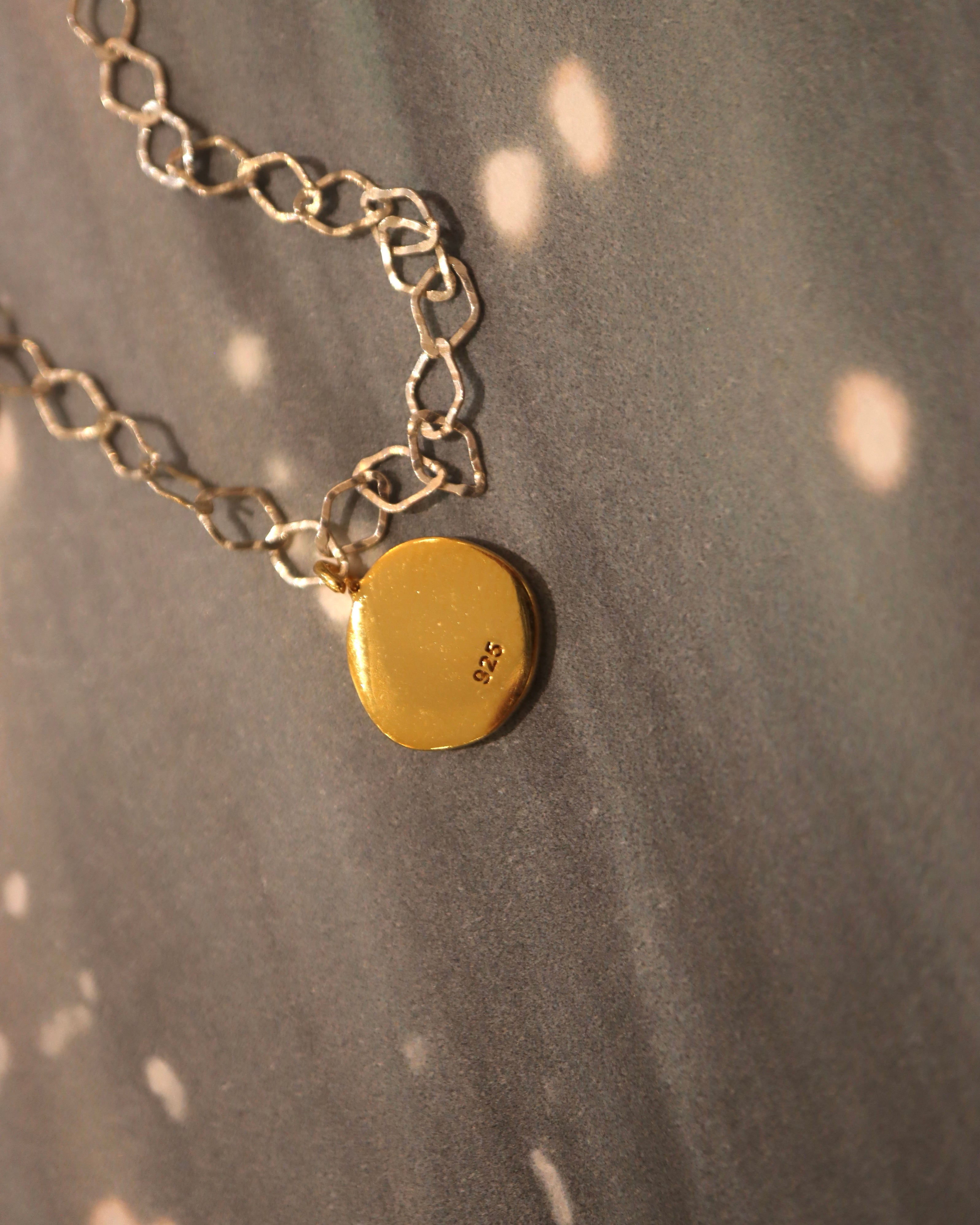 Amari Heart Coin Two Tone 925 Silver  Bracelet