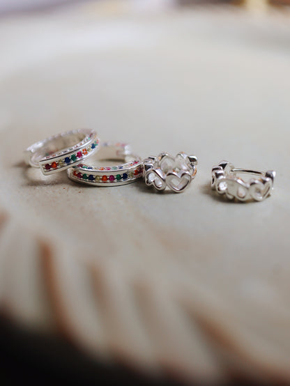 Silver925 rainbow cz earrings