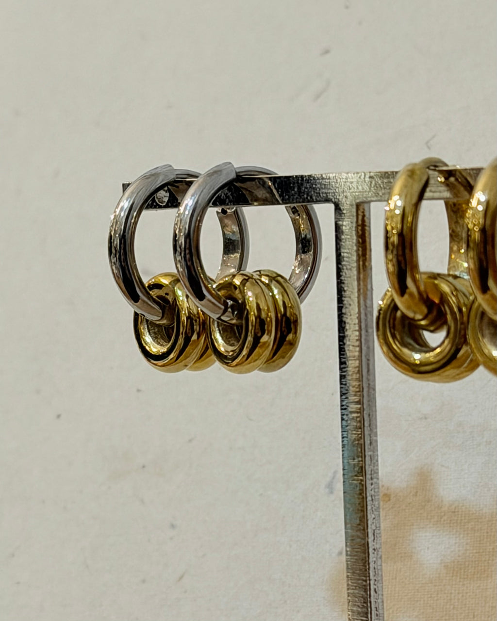 Interlock stainless steel earrings