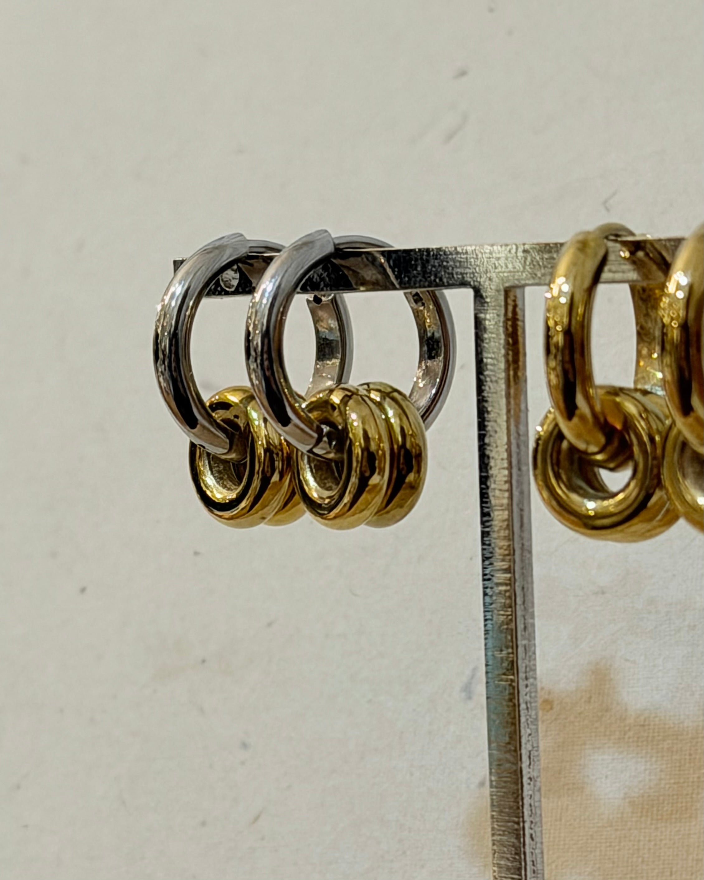 Interlock stainless steel earrings