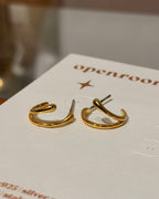 Dual loop brass earrings