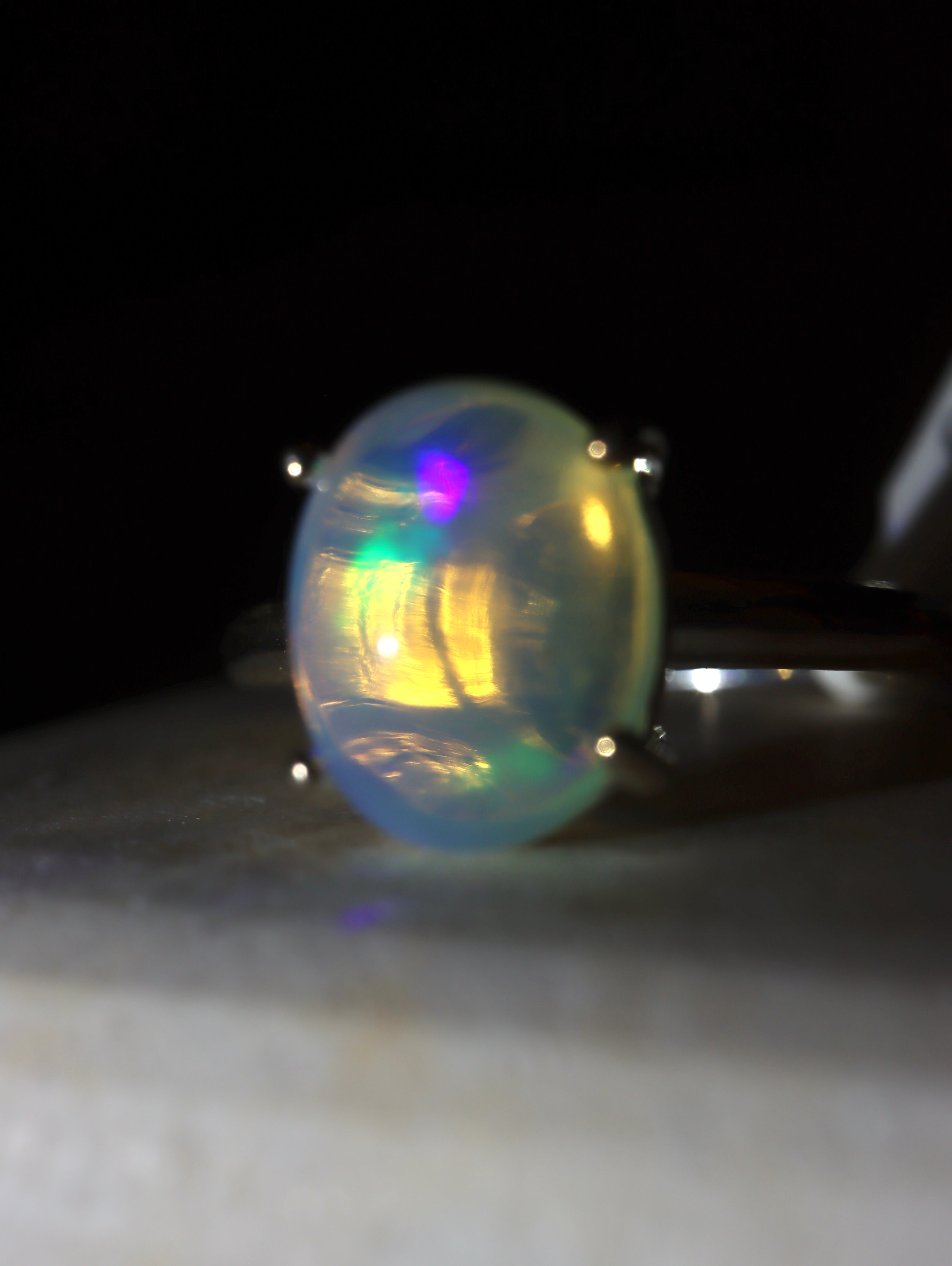 Celestial Halo Ethiopian Opal Ring Silver 925