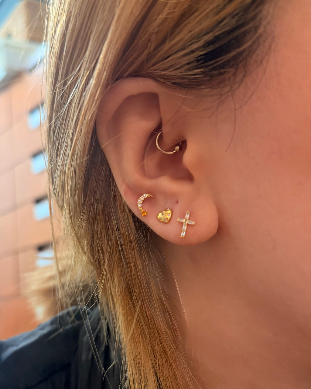 Crescent star 925 silver piercing (1pc)