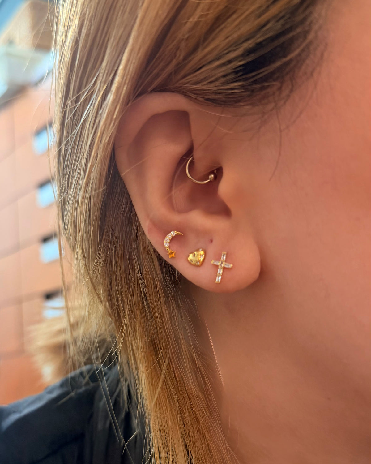 Crescent star 925 silver piercing (1pc)
