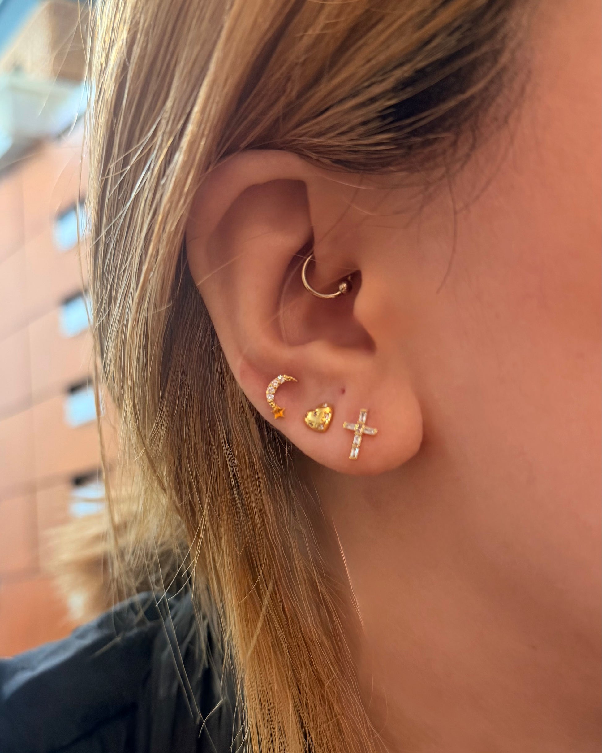 Crescent star 925 silver piercing (1pc)