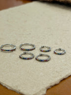 Rainbow CZ hoop Stainless steel earrings