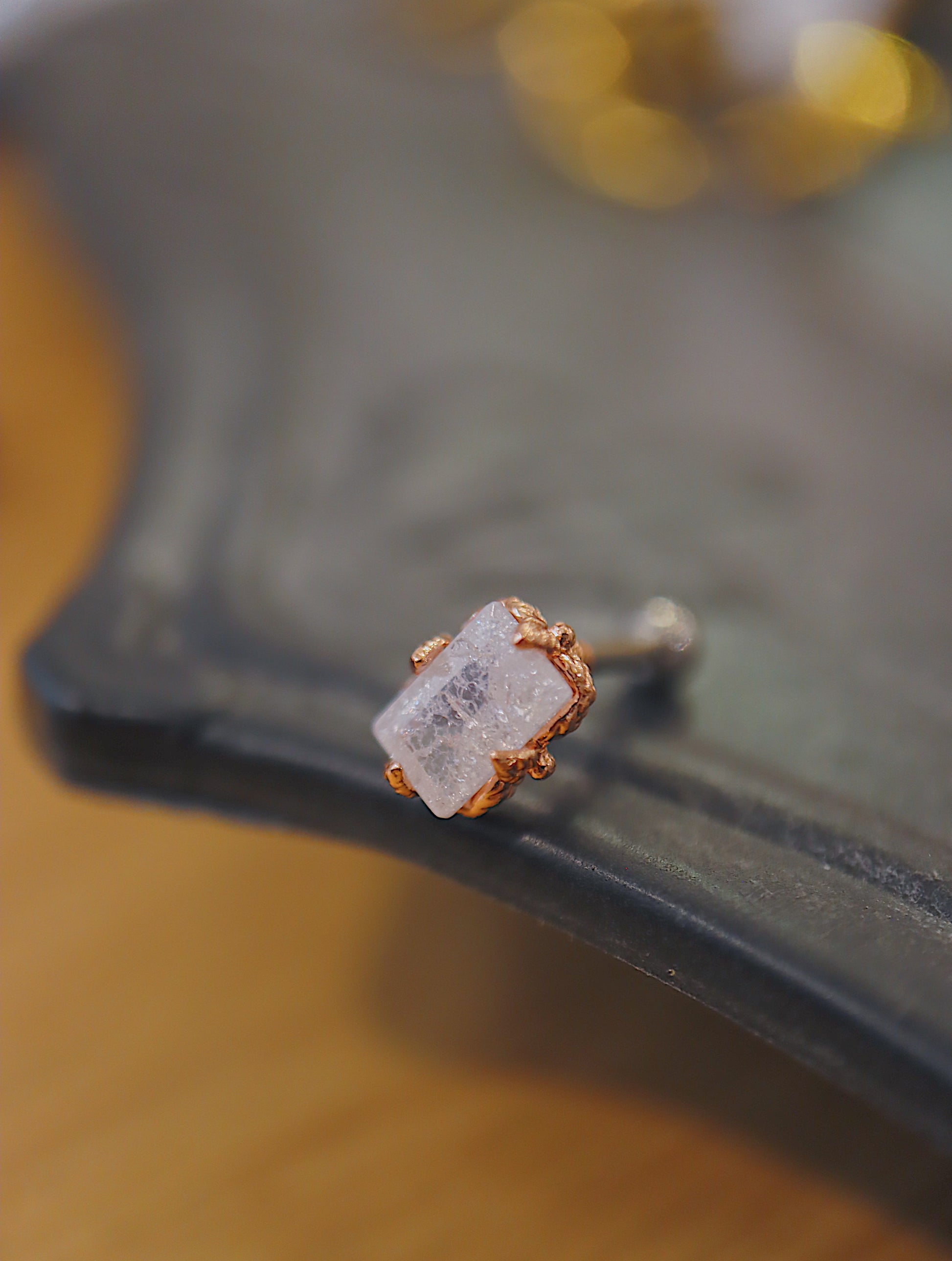 Surgical steel radiant rectangle barbell stud