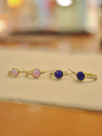 Round stone cz earrings
