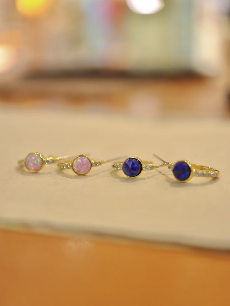 Round stone cz earrings