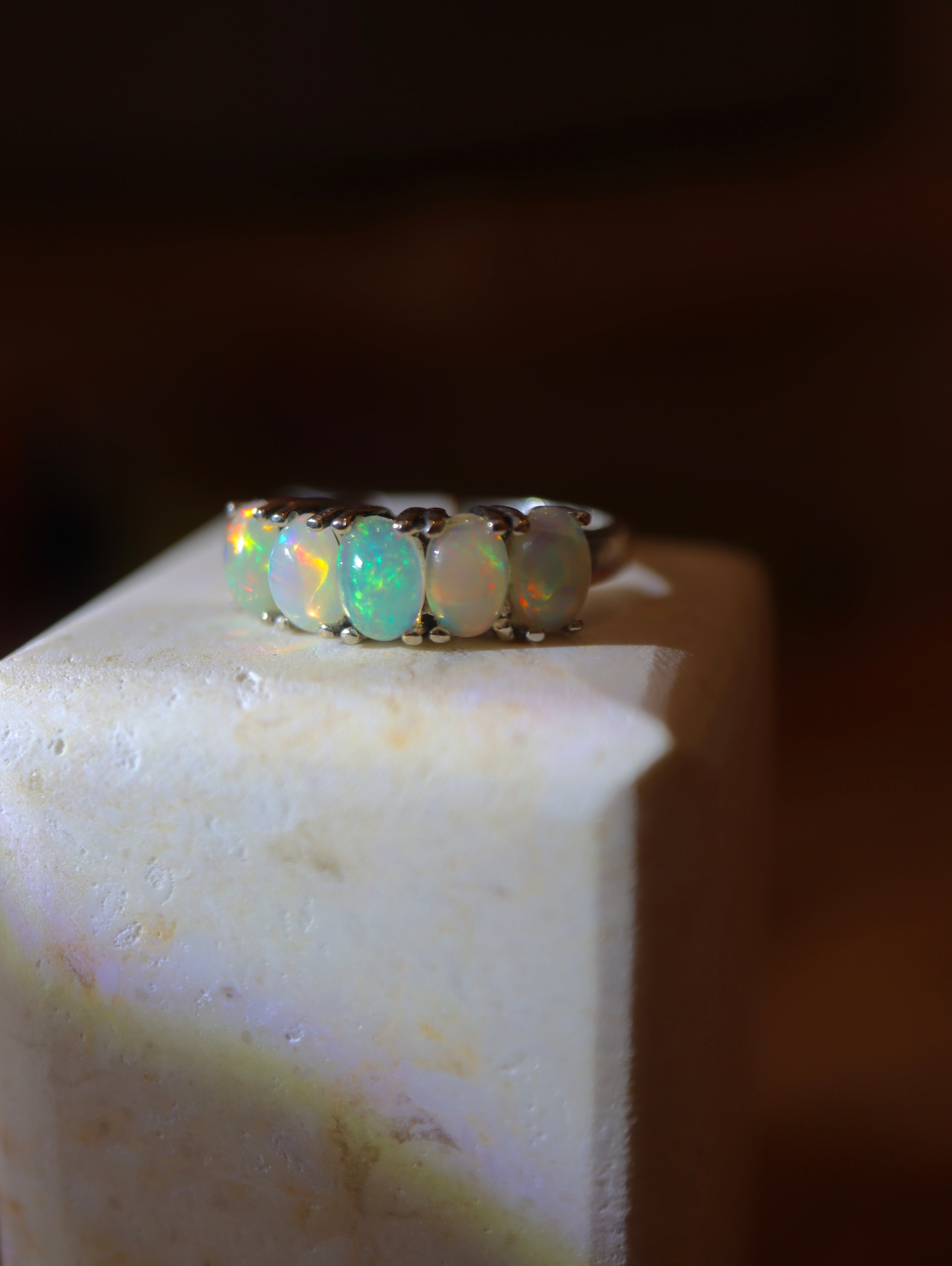 Adularia Ethiopian Opal Band Silver 925 Ring