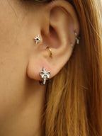 Ribbon cz stainless steel earrings