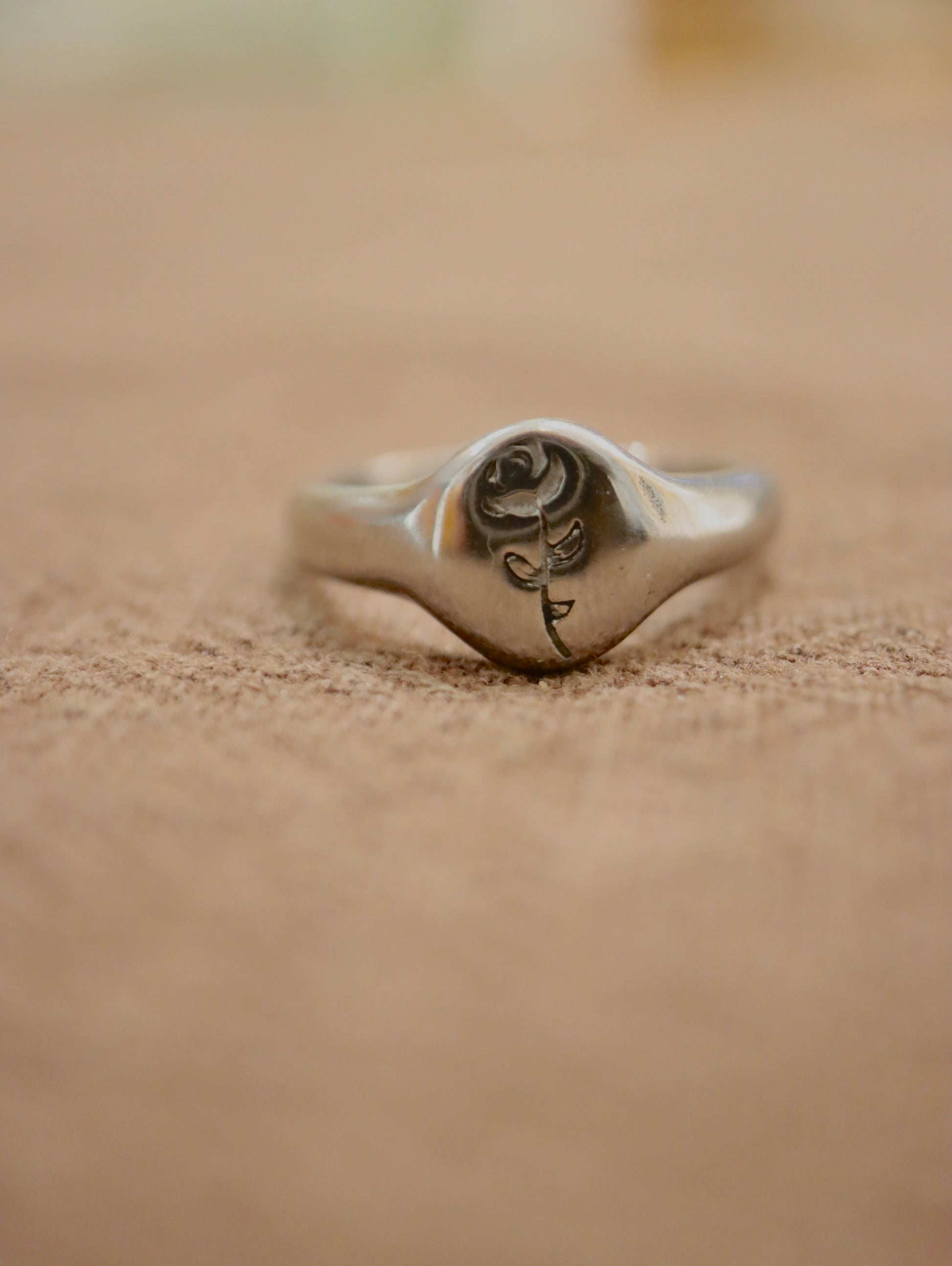 Floral stainless steel ring